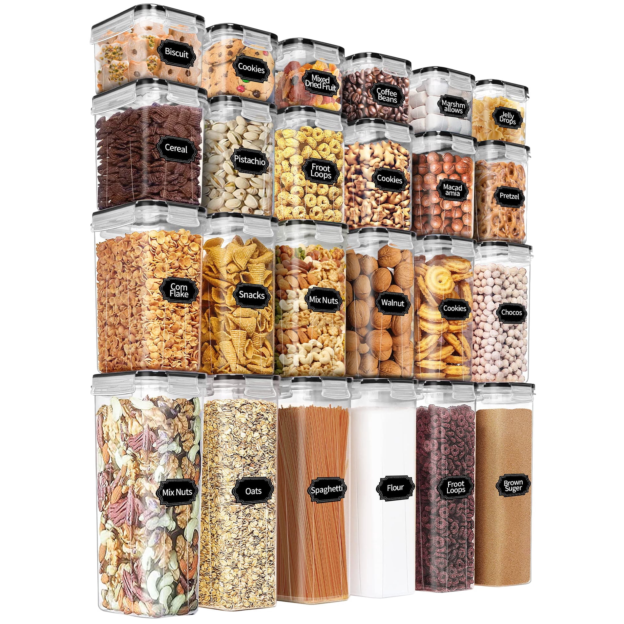 Juego De Recipientes De Almacenamiento De Alimentos Praki Herméticos, 24 Unidades, Sin Bpa