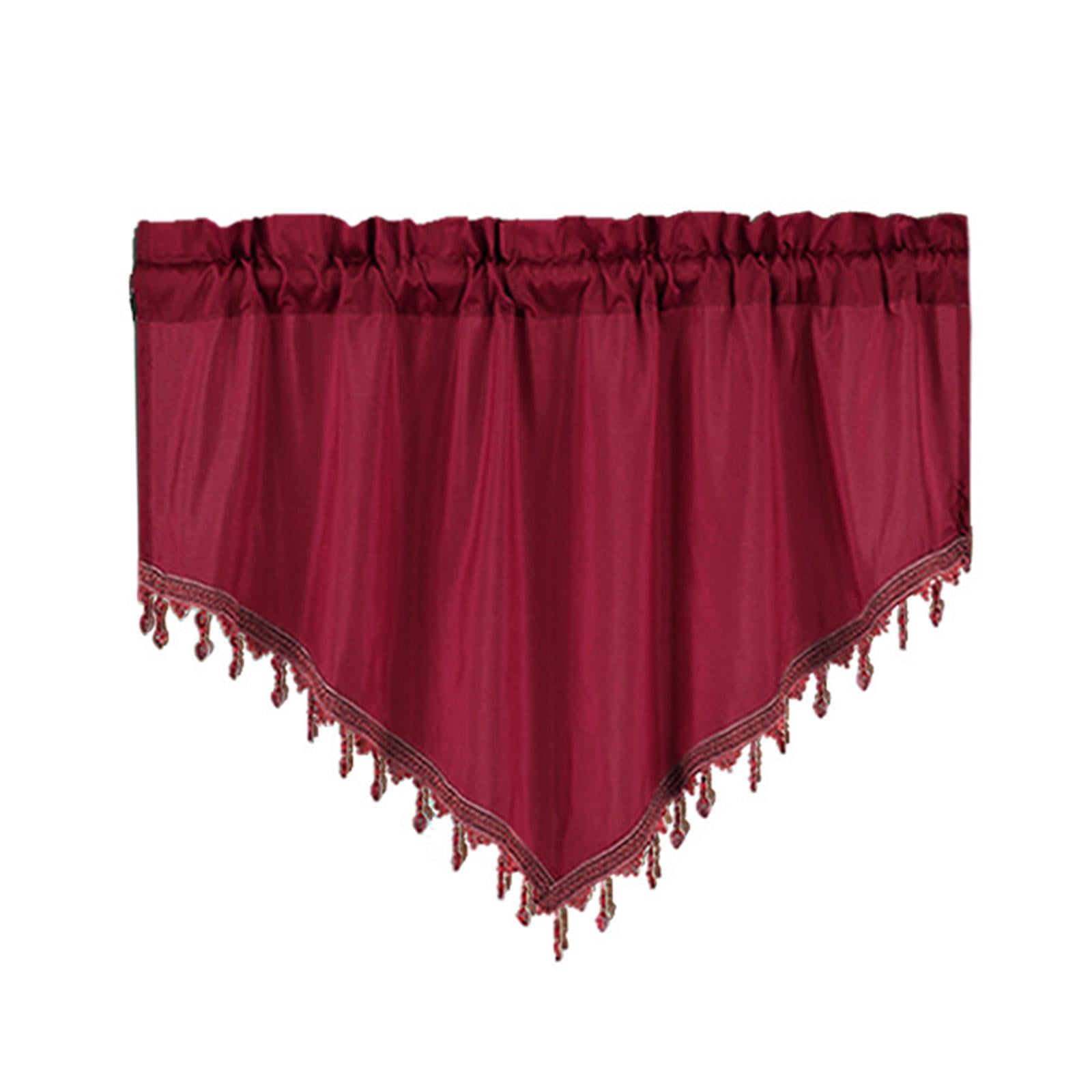 Bothyi - Cenefa Triangular Para Tratamiento De Ventanas, Cortina Para Cocina, Cafetería, Sótano, Color Rojo