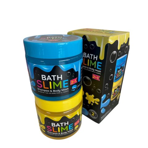 La Prepie - Pack Bath Slime 2Uds, Shampoo + Gel De Ducha, Color Azul Y Amarillo
