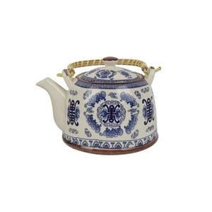 Homewell - Tetera Cerámica Con Infusor Filtro Azul 900Ml