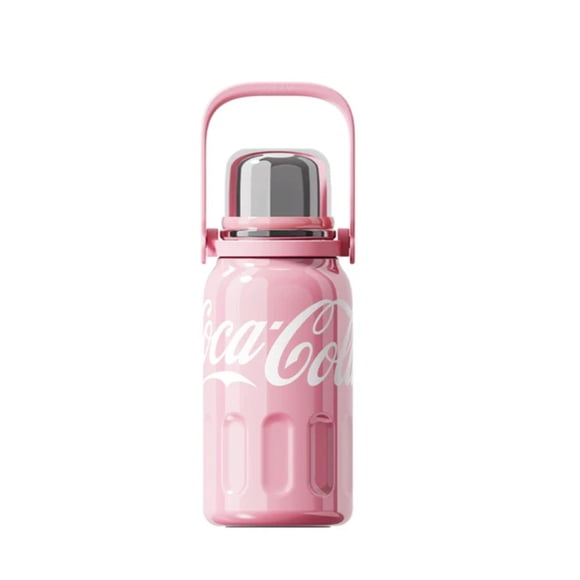 Termo Botella Cocacola Rosado Acero Inoxidable 800ml Original