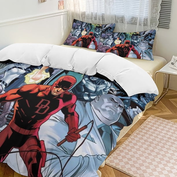 Daredevil Family Bed 3 Piece Set Personalized Bedding Decor for Kids And Teens Anime Student Dormitory Cover