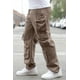thumbnail image 3 of Saronite Pantalones Cargo Holgados de Algodón con Dos Bolsillos Laterales, Dobladillo Ajustable con Botón a Presión y Solapas con Cremallera, Color Topo (para Hombre), 3 of 5