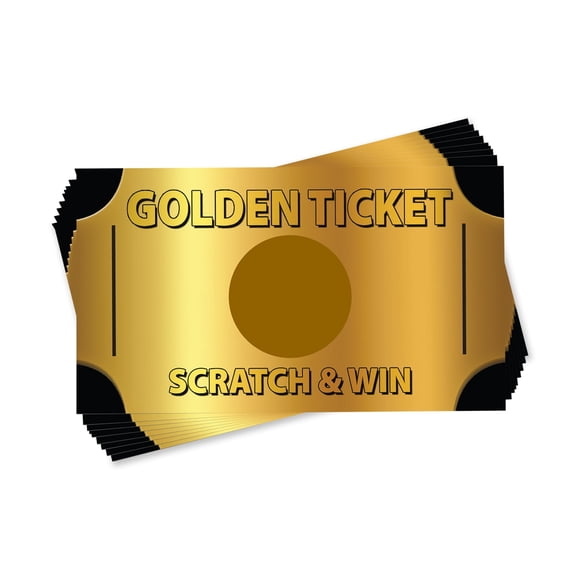 Impresión promocional de Scratch Off Cards Golden Ticket (30 tarjetas)