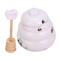 Magideal - Organizador De Almacenamiento De Botes Con Tapa Para Uso Doméstico;De Cerámica Para Miel, Dispensador De Alimentos Con Tapa, Recipientes De