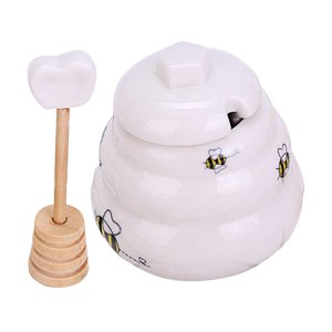 Magideal - Organizador De Almacenamiento De Botes Con Tapa Para Uso Doméstico;De Cerámica Para Miel, Dispensador De Alimentos Con Tapa, Recipientes De