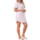 thumbnail image 4 of INSPIRE CHIC Camisón a Rayas para Mujer, Manga Corta Suave con Cuello Redondo y Dobladillo Curvo, Ropa de Dormir Ligera 3XL Cereza, 4 of 6