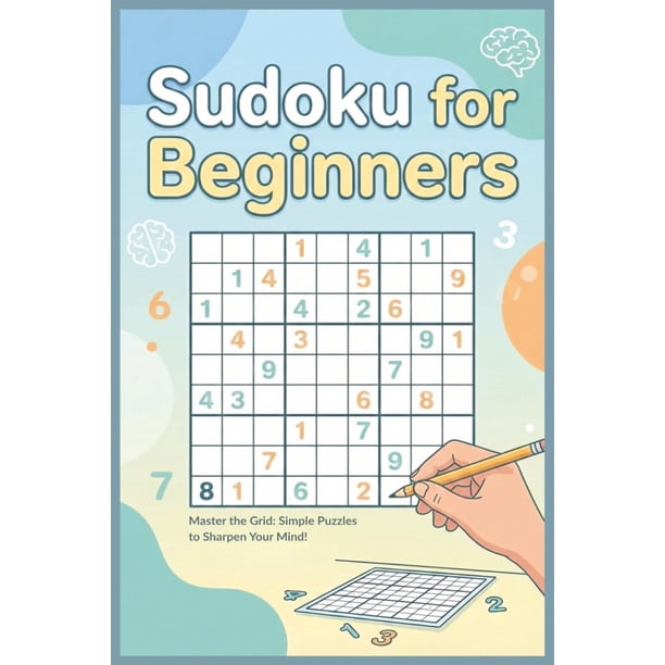 Libro de rompecabezas Sudoku para principiantes con más de 50 rompecabezas de 113 páginas