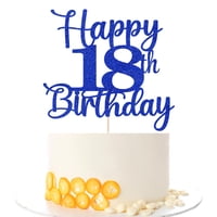 Decoración Para Tartas Kaoenla Con Purpurina Para Cumpleaños Número 18, Color Azul