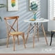 thumbnail image 1 of Comedor Mesa de Vidrio Rectangular 120x80 + 6 Silla Crossback Madera Rattan Natural, 1 of 4