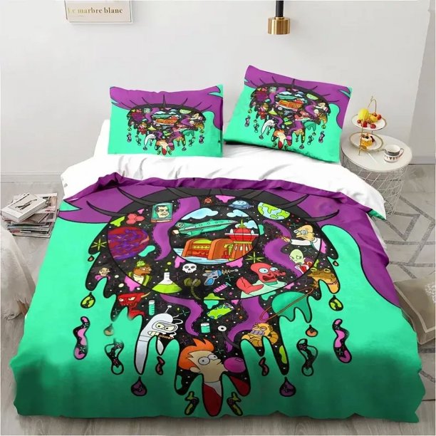 Cartoon futuramas Bender bedding set duvet cover bed set quilt cover pillowcase comforter king queen size boys adult bedding set