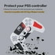 thumbnail image 5 of Funda para controlador de PlayStation 5, funda de silicona antideslizante para el mando de PS5 con tapones para el pulgar, protectores para el joystick y adhesivo envolvente para la funda-Blanco, 5 of 8