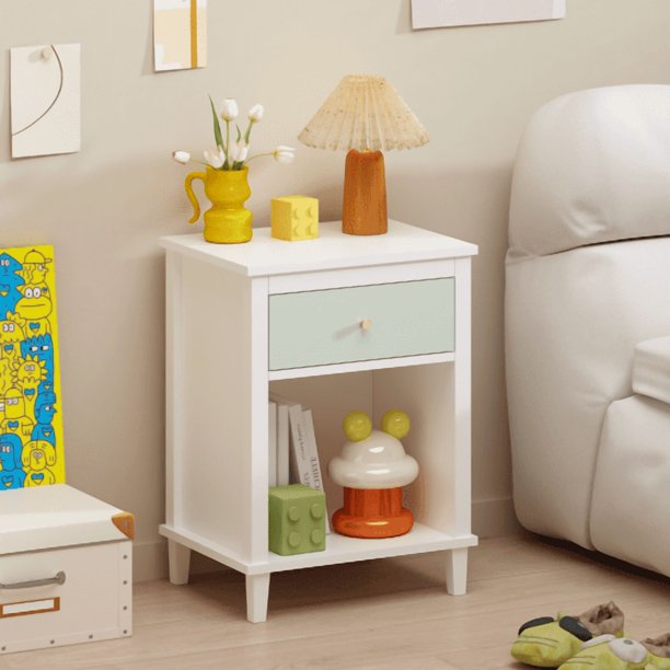 26.77''H Mesa de madera con un cajón un estante para niños, adultos