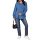 thumbnail image 2 of INSPIRE CHIC Sudadera de maternidad con capucha de manga larga Henley Snap Otoño Invierno Tops de embarazo posparto S Azul marino, 2 of 6