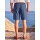thumbnail image 3 of INSPIRE CHIC Pantalones Cortos de Lino con Cintura Elástica y Cordón para Hombre para Vacaciones en la Playa L Azul Oscuro, 3 of 5