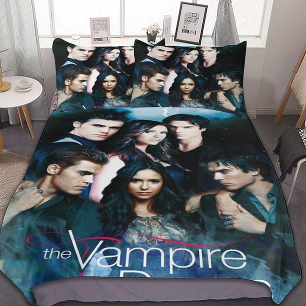 Juego De Ropa De Cama De Microfibra Con Funda Nórdica De The Vampire Diaries Estampado 3d Ligero De 3 Piezas 1 Funda Nórdica Y 2 Fundas De Almohada Para Niños