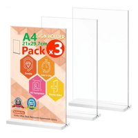 Genérica - 3Kit Porta Menú Y Folleto Carta Pared Para Hoja A4 210*297Mm