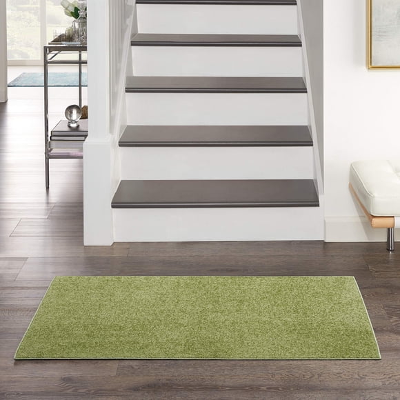 Alfombra Nourison Essentials Verde 61x122 cm para interiores y exteriores