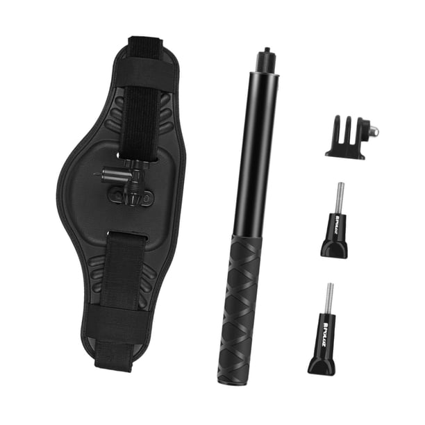 Soporte de montaje para cinturón de cámara de acción, palo Selfie monopié, reemplazo portátil negro, práctico tornillo de 1/4 pulgadas para deportes y