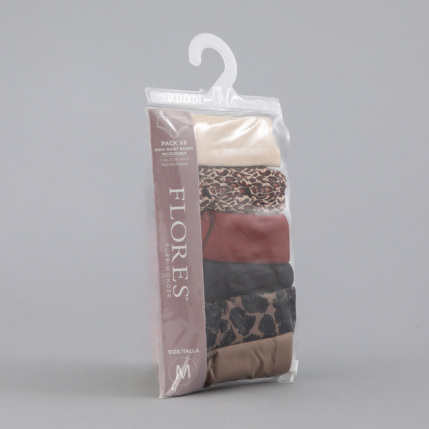 Pack 6X Calzon Maxi Bonded Microfibra Flores Mujer 25568-171