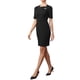thumbnail image 4 of INSPIRE CHIC Vestido lápiz ajustado para mujer con cuello cuadrado, manga corta, para trabajo, negocios casuales, cócteles, talla M, negro, 4 of 6