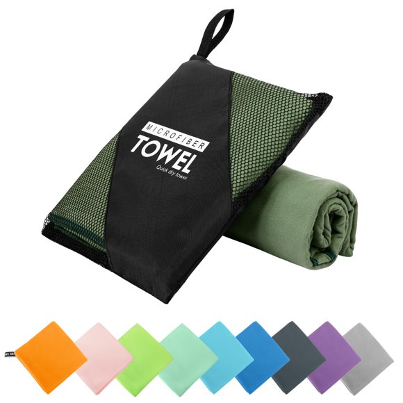 Toalla de Viaje ZIUDBOC Microfibra de Secado Rápido Súper Absorbente Verde Ejército