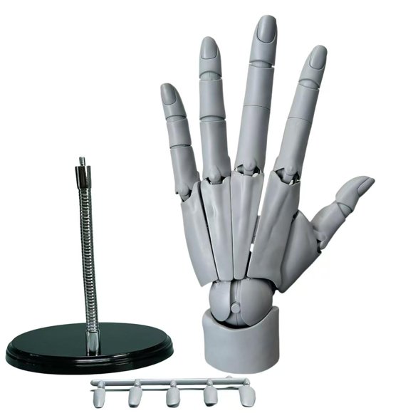 Modelo de mano Meme Da 20 cm gris con articulaciones móviles