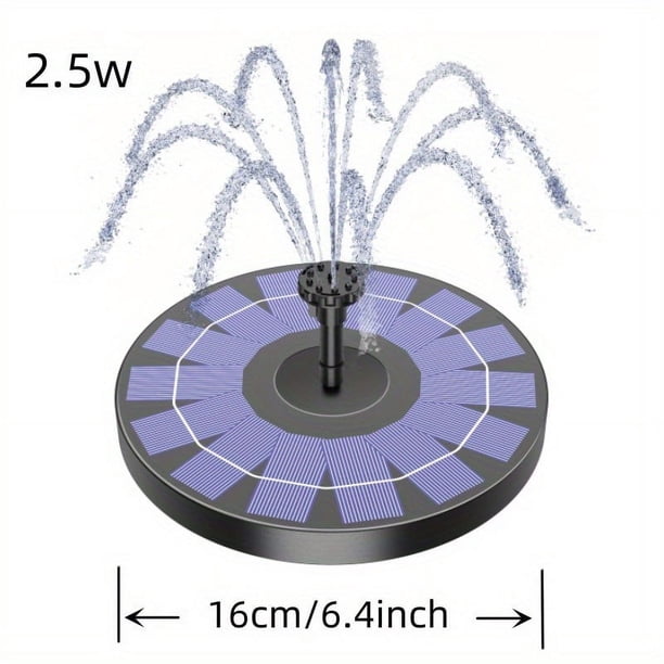 Enhance Your Outdoor Oasis with Our Solar Powered Water Fountain - 1.5w Pump with 6 Nozzles for Garden, Pond, Pool, and Backyard - Free Standing, Portable, and Floating - Perfect for Bird Bathing