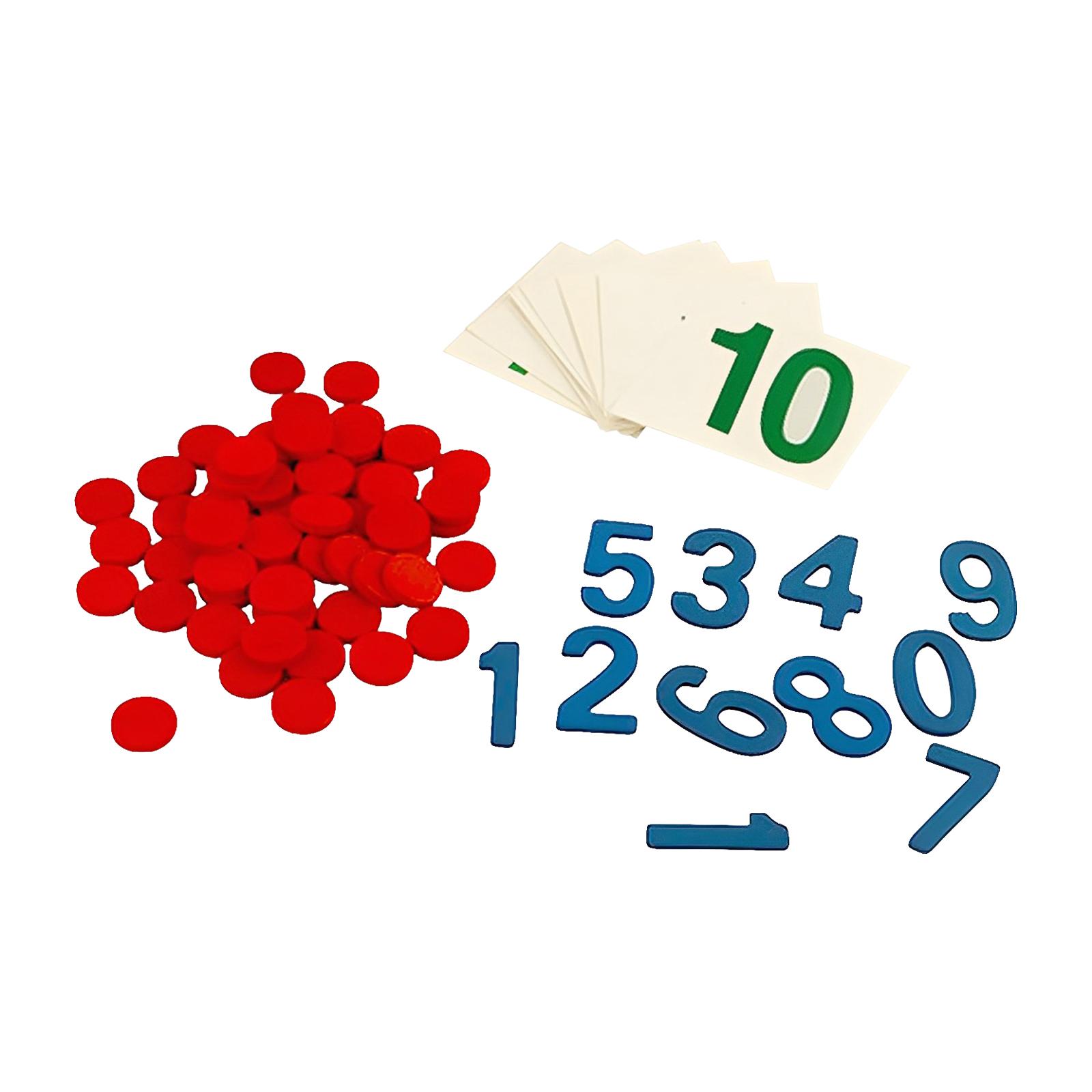 Magideal - Tarjetas Y Contadores Montessori, Juguetes Montessori, Bloques De Números Para Matemáticas, Juguetes Para Números Para Preescolar , Estilo Un Estilo A