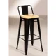 thumbnail image 1 of Taburete De Acero Con Asiento De Madera - Negro, 1 of 2