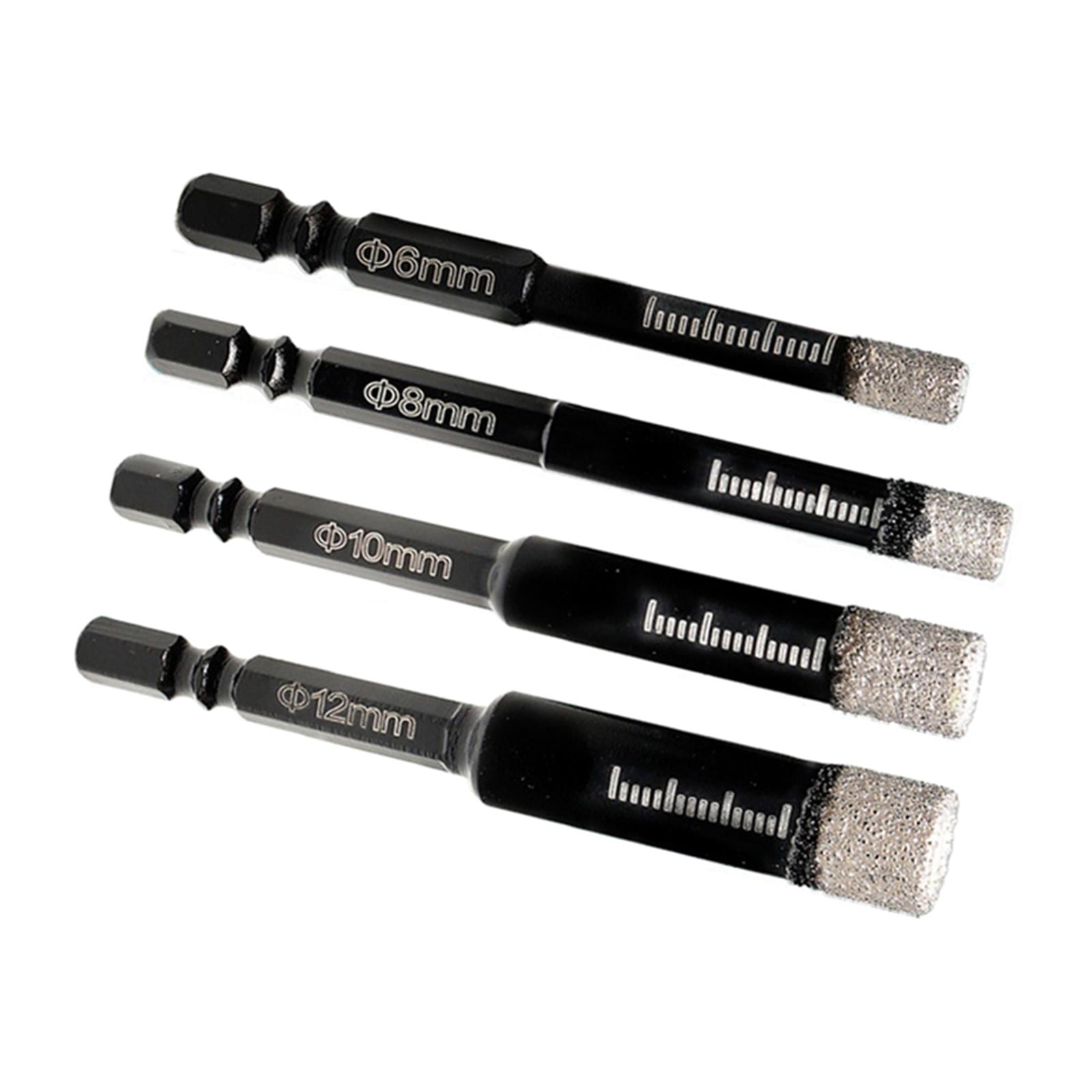 Ioensy - Juego De Brocas De Diamante Seco Broca Húmeda O Seca Para Cerámica De Porcelana Negra