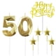 thumbnail image 1 of Velas NIJGNSUG 50 Oro con Diseño de Diamante y Estrella para Cumpleaños, 1 of 8