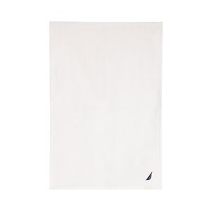 Toalla De Mano Nautica 100% Algodón Textura Esponjosa Blanca-Azul