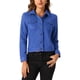 thumbnail image 1 of INSPIRE CHIC Chaqueta de imitación de ante con cuello vuelto, bolsillos con solapa y botones a presión para mujer, talla XL, azul, 1 of 6