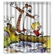 thumbnail image 1 of Cortina de ducha con diseño de Calvin y Hobbes, juego de cortinas de baño con ganchos, tamaño 60 x 72 pulgadas, 1 of 3