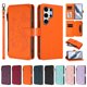 thumbnail image 3 of Funda Cartera Mariposa para [Samsung Galaxy S25 Ultra] con Soporte y Cremallera Naranja, 3 of 6