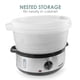 thumbnail image 5 of Vaporera de Alimentos Elite Gourmet 9 qt 3 Niveles Acero Inoxidable, 5 of 8