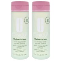 Clinique - Jabón Líquido Facial All About Clean Fórmula Para Piel Grasa 198Ml Unisex Pack De 2