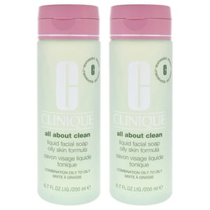 Clinique - Jabón Líquido Facial All About Clean Fórmula Para Piel Grasa 198Ml Unisex Pack De 2