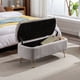 thumbnail image 3 of Grey Storage Ottoman Bench for End of Bed Gold Legs, Modern Grey Faux Fur Entryway Bench Upholstered Padded with Storage for Living Room Bedroom, 3 of 3