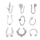 thumbnail image 4 of 9 Uds. Anillos De Nariz A La Moda En Forma De U, Tachuelas De Nariz Estilo Punk Para Mujeres Y Hombres, Plata, 4 of 5