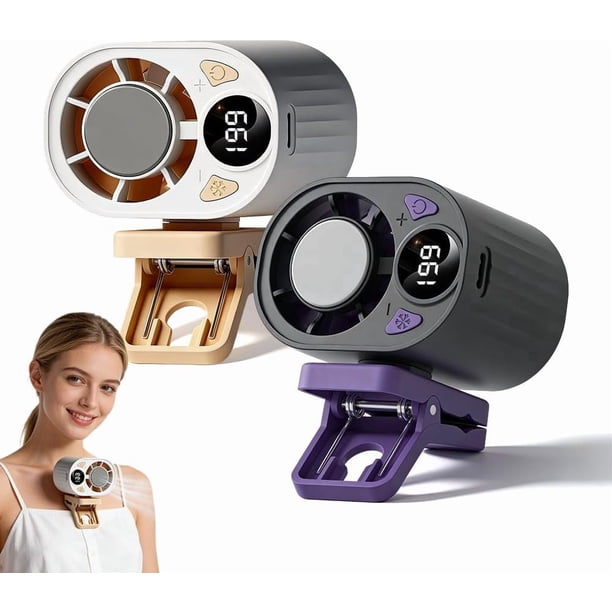 Ventilador clip coche aire acondicionado mini USB recargable giratorio 3 velocidades silencioso