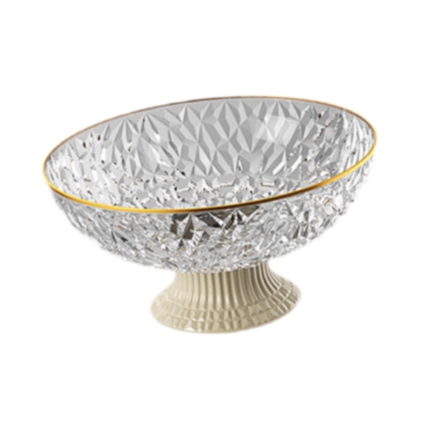 Cuenco de fruta con pedestal decorativo multiusos, plato para bocadillos y dulces con escurridor, cuenco con pie para decoración de encimera de cocina plato de fruta de cristal