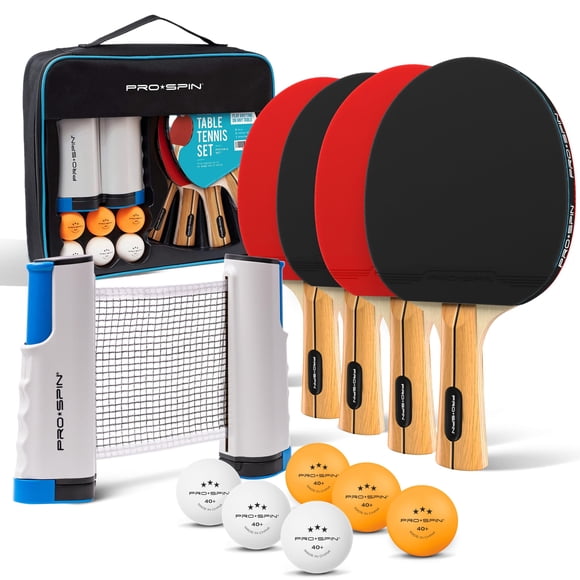Set De Ping Pong Todo En Uno Con Red Retráctil Para 4 Jugadores