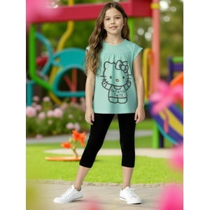 Conjunto Niña Hello Kitty Verde 6