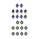 thumbnail image 1 of 20x Cuentas Traseras Planas Botón Adornos Para Hacer Tarjetas Azul Marino Verde, 1 of 5