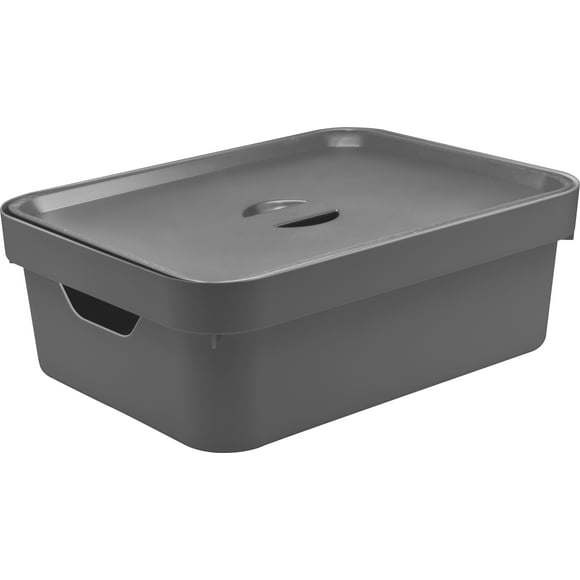 Caja Cube M Con Tapa Gris