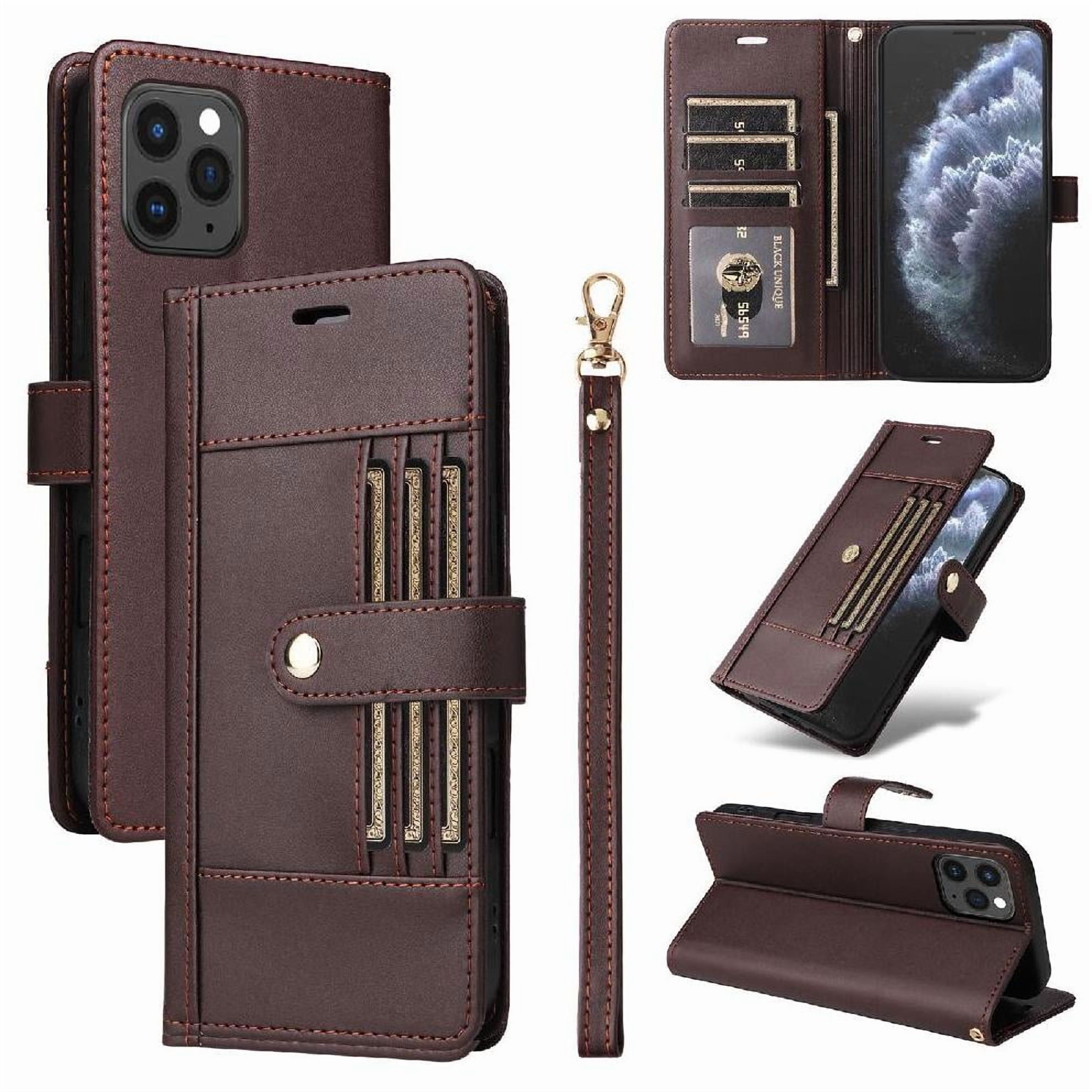 Foxdock Funda Tipo Cartera Para Iphone 11 – Cubierta De Cuero Pu Con Múltiples Ranuras, Bolsillo Para Efectivo Y Correa De Muñeca