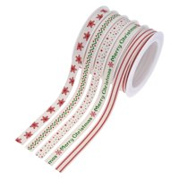 Bothyi - 5 Rollos De Cintas De Navidad, Envoltorio De Regalo Diy, Caja De Regalo De Vacaciones De 27 Yardas, Decoración