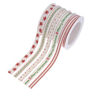 Bothyi - 5 Rollos De Cintas De Navidad, Envoltorio De Regalo Diy, Caja De Regalo De Vacaciones De 27 Yardas, Decoración